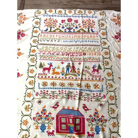 VTG Fieldcrest American Sampler Dutch Bedspread Comforter Twin Fringe 72"x100" - Picture 13 of 13